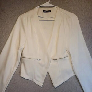 Women's Shein  White Long Sleeve Blazer Size L 8/10